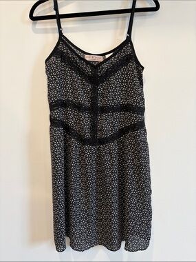 Band of Gypsies Black and White Printed Lace-Trim Chemise